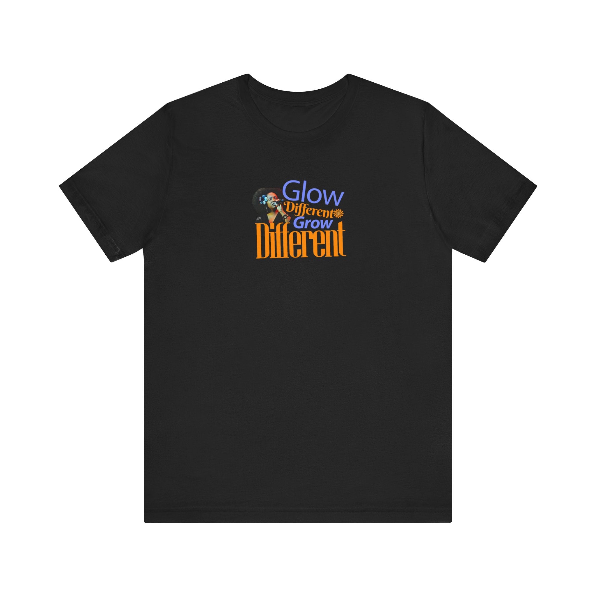 Inspirational Graphic Tee – 'Glow Different, Grow Different' Unisex Motivational Shirt